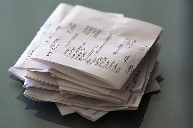 Stack of receipt's
